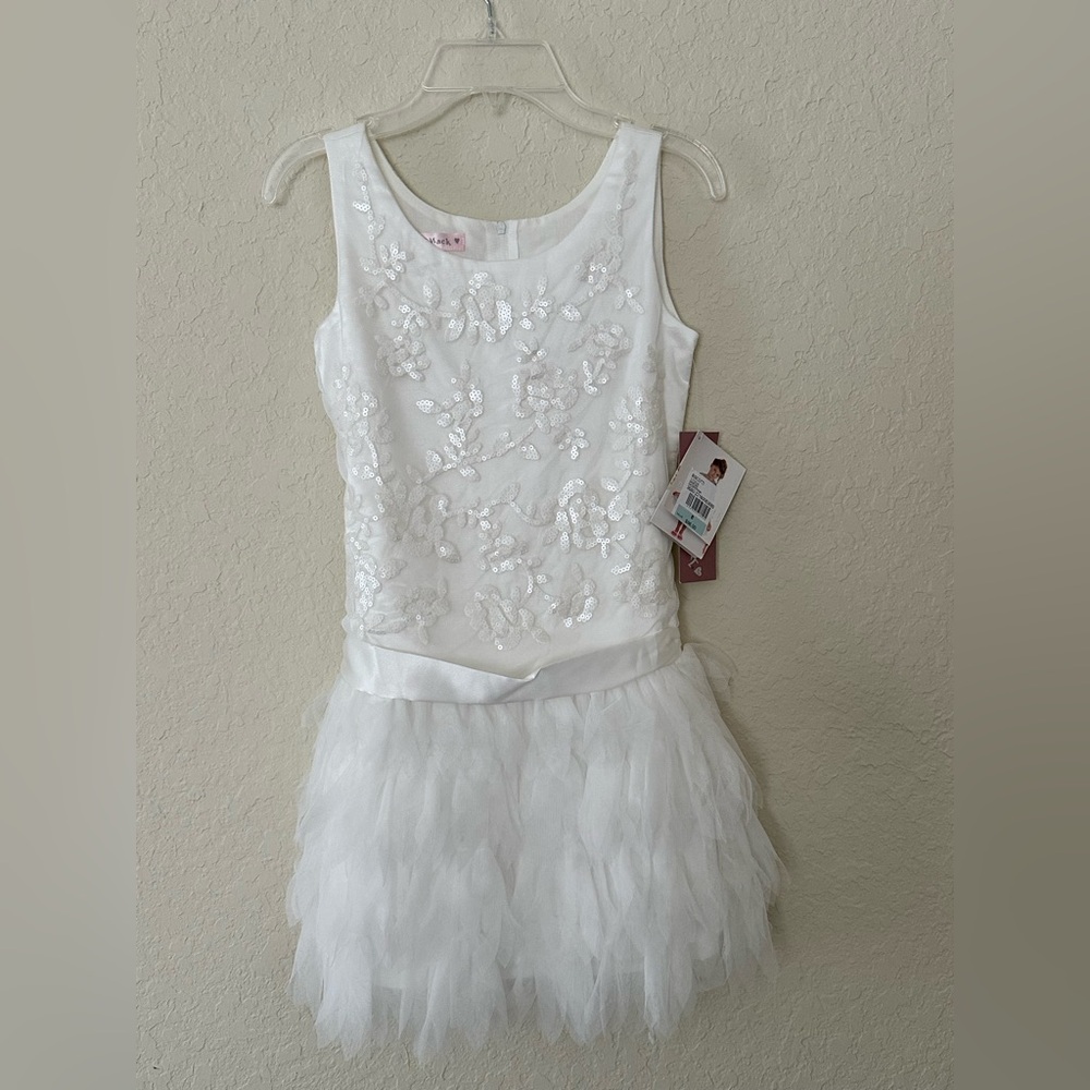 Girls Kate Mack ivory party dress nwt